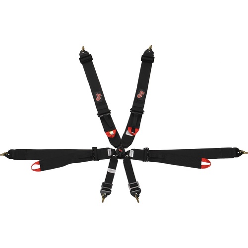 G-Force Harness, Pro Series Camlock, Complete, 6-point, Pull Down, Floor Mount, Black, Each
