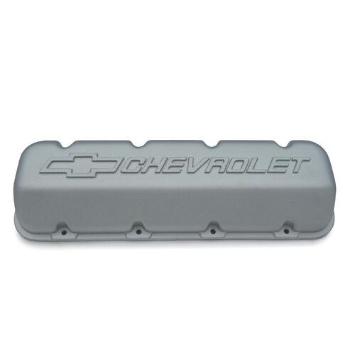 GM Performance Valve Cover, Sold individually, Tall, Cast Aluminum, Natural, Chevrolet Logo, Chevy,