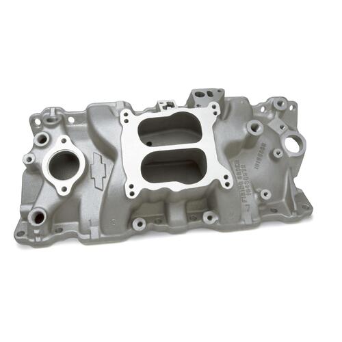 GM Performance Intake Manifold, ZZ4, Dual Plane, Aluminum, Natural, Square/Spread Bore, Chevy,