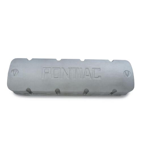 GM Performance Valve Covers, Tall, Cast Aluminum, Natural, Pontiac Logo, Fits Super Duty Cylinder