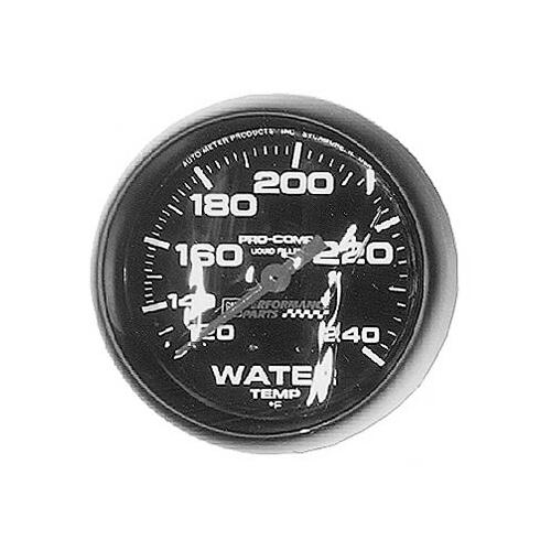 GM Performance Gauge, Water Temperature, 140-280 Degrees F, 2 1/16 in., Analog, Mechanical, Black
