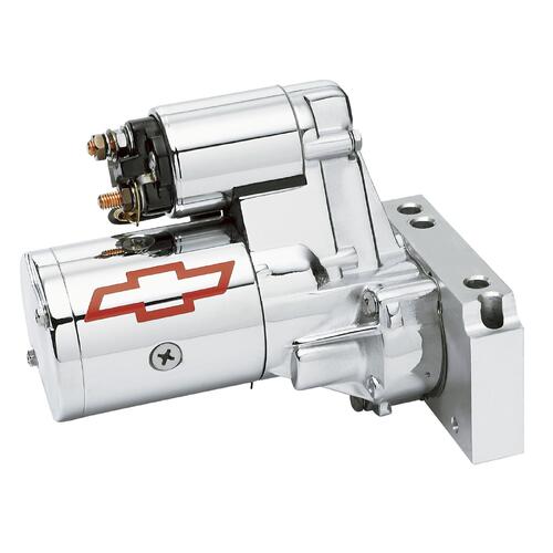 GM Performance Starter, Mini, Inline Bolt Pattern, Chrome, Chevy, 153/168-Tooth Flywheel, Each