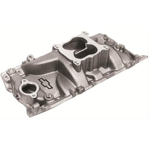 GM Performance Intake Manifold, Dual Plane, CNC Ported, Aluminum, Natural, Square/Spread Bore,