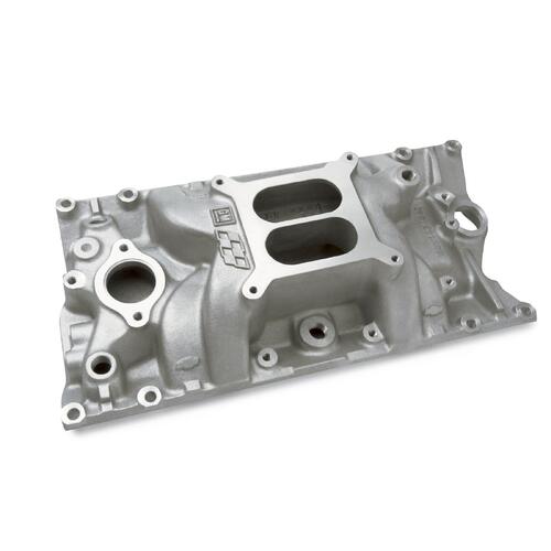 GM Performance Intake Manifold, Vortec, Dual Plane, Aluminum, Natural, Square Bore, Chevy, Small