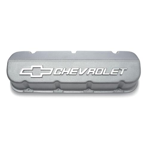 GM Performance Valve Covers, Tall, Cast Aluminum, Natural, Chevrolet Logo, Chevy, Big Block, Pair