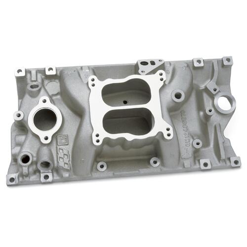 GM Performance Intake Manifold, Vortec, Dual Plane, Aluminum, Natural, Square/Spread Bore, Chevy,
