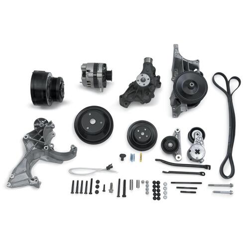 GM Performance Pulley Kit, Serpentine, Steel, Black, Chevy, Small Block, Kit
