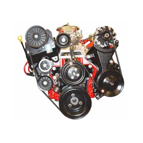 GM Performance Pulley Kit, Serpentine, Steel, Black, Chevy, Big Block, Long Water Pump, Kit