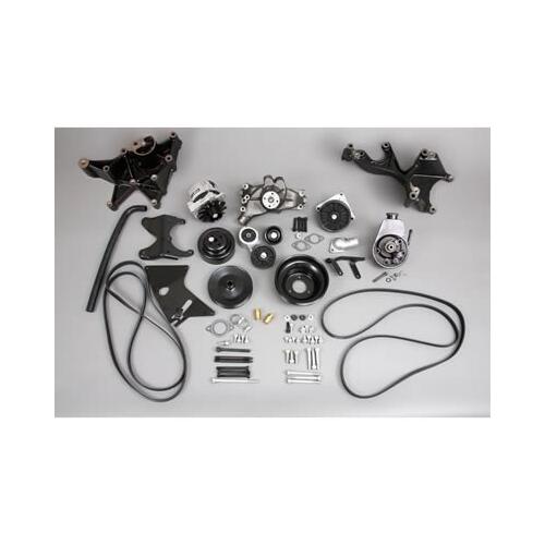GM Performance Pulley Kit, Serpentine, Steel, Black, Chevy, Big Block, Long Water Pump, Kit