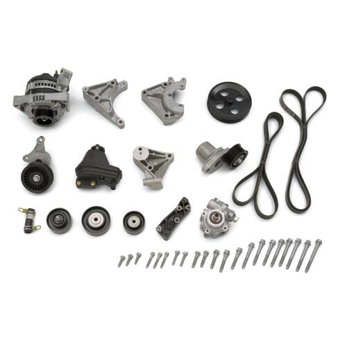 GM Performance Accessory Drive Kit, Steel Pulleys, Aluminum Brackets, Cadillac, 6.2L, Kit