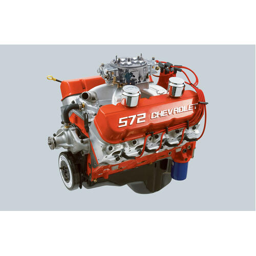 GM Performance Crate Engine, Deluxe ZZ572 Long Block, Aluminum Cylinder Heads, Full Race, Dominator Carburetor, Chevy Big Block, 572, Each