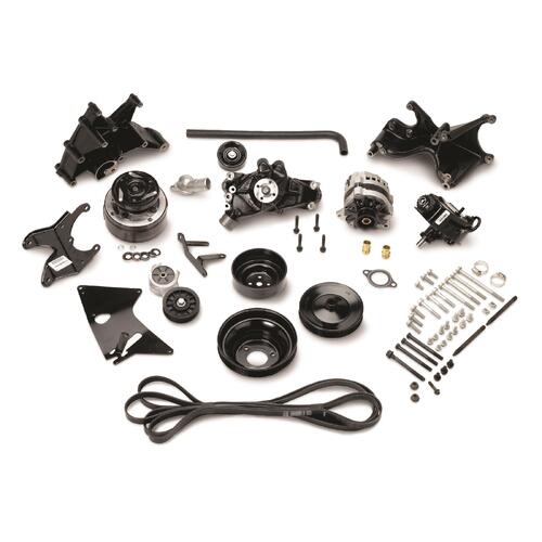 GM Performance Pulley Kit, Serpentine, Steel, Black, Chevy, Big Block, Long Water Pump, Kit