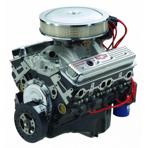 GM Performance Crate Engine, 350 Turnkey Long Block Crate Engine, 4 Bolt Main, External Balance, Cast Iron Block and Vortec Heads, Harmonic Balancer
