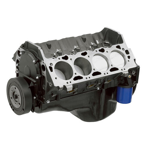 GM Performance Short Block Engines, 454 C.I.D. Short Block, Forged Crankshaft, Flat Top Pistons, 4 Bolt, Includes Oil Pan, Timing Cover, Flexplate