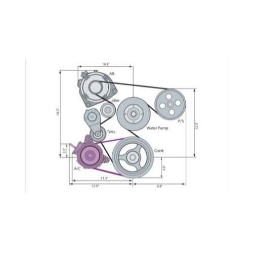 GM Performance Accessory Drive System, Front Serpentine Drive, Without Air Conditioning, Power