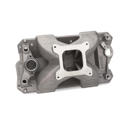 GM Performance Intake Manifold, 18 Degree, Single Plane, Aluminum, Natural, Square Bore, Chevy,