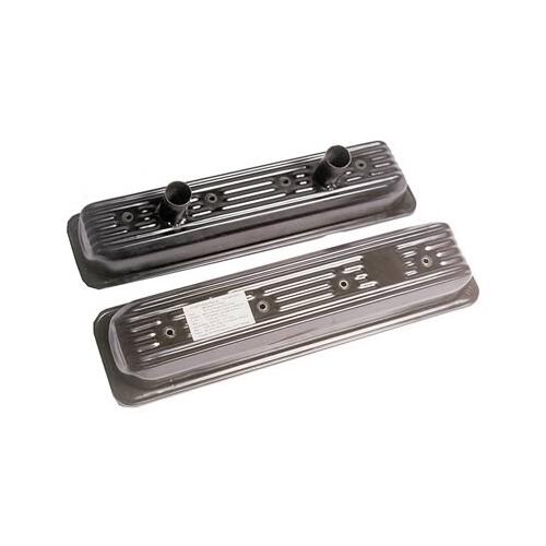 GM Performance Valve Covers, Stock Height, Steel, Natural, Centerbolt, Circle Track, Chevy, Small
