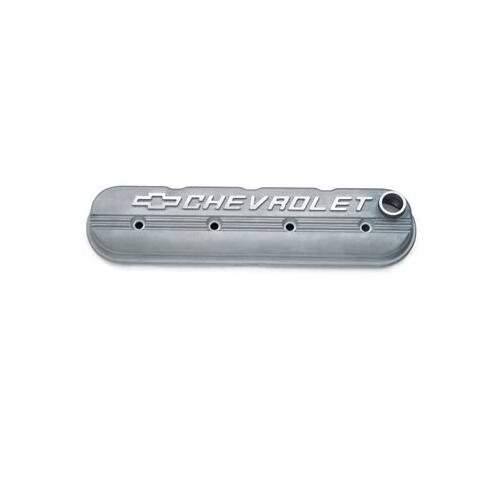 GM Performance Valve Cover, Cast Aluminum, Natural, Competition, Chevrolet Logo, Chevy, Small