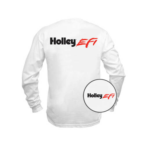 Holley EFI Long Sleeve T-Shirt, White, Cotton, Men's