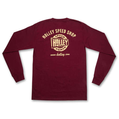 Holley Speed Shop Long Sleeve T-Shirt, Maroon, Men's