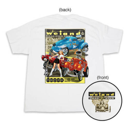 Weiand Drag Star Retro T-Shirt, White, Cotton, Men's