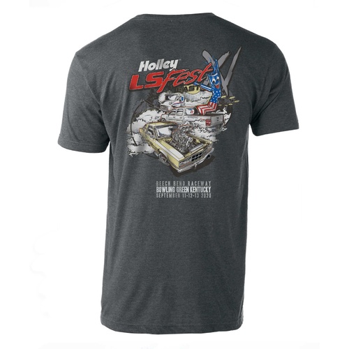 Holley T-Shirt, LS Burnout, Heather Graphite, Men's Large, Each