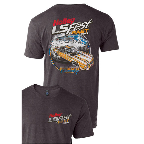 Holley T-Shirt, LTS LS Fest Burnout, Heather Graphite, Men's XL, Each