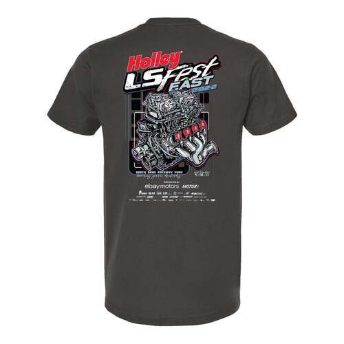 Holley T-Shirt, LS Fest Main Event, Charcoal, Men's X-Large, Each