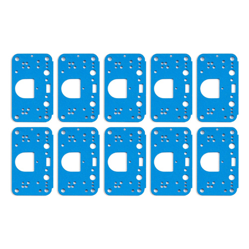 Holley Gaskets, Metering Block Gaskets, Blue, 3-circuit, Dominator, Set of 10