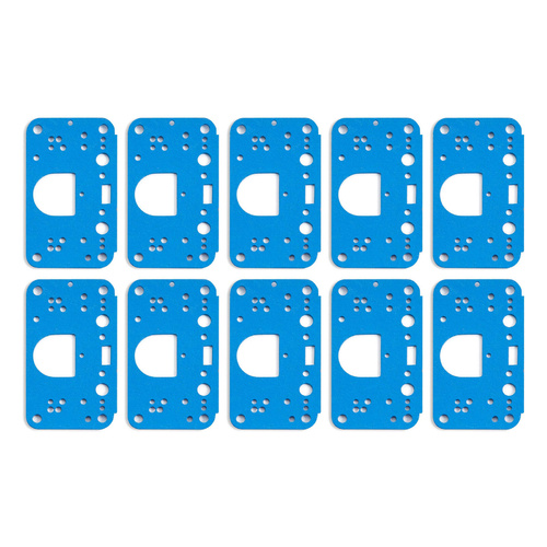 Holley Gaskets, Metering Block Gaskets, Blue, 3-circuit, Dominator, Set of 10