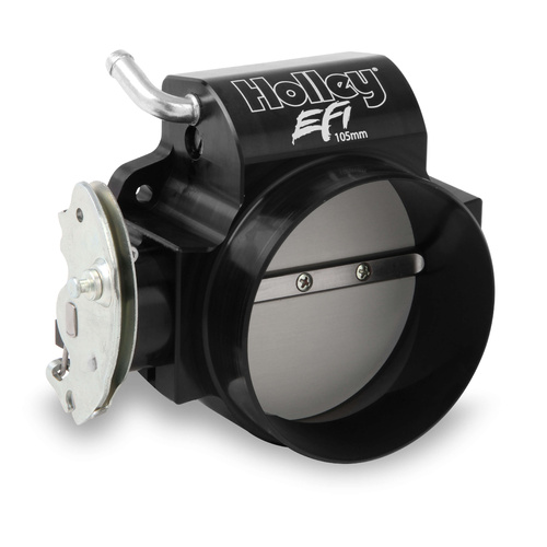 Holley EFI Throttle Body, LS, MPI, 1 Venturi, 105mm, with Tapered Bore ,Billet Aluminium, Black Anodised, For Chevrolet, Small Block LS, Each
