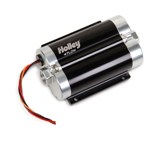 Holley Fuel Pump, 130 GPH, Gasoline, Carbureted, Universal, Aluminum, Black Anodized, Each