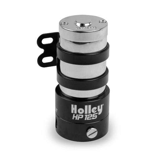 Holley Fuel Pump, 125 GPH, Alcohol, Carbureted, Universal, Aluminum, Black, Each