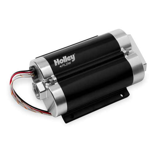 Holley Fuel Pump, Dual, 200 GPH, Diesel, Carbureted, Universal, Aluminum, Black Anodized, Each