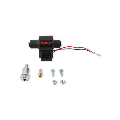 Holley Fuel Pump, Electric, 32 GPH, Diesel, Petrol, E85, Carburetted, Universal, Steel, Black, Each