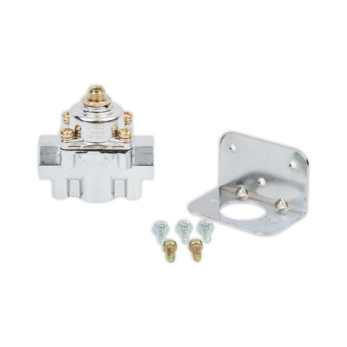 Holley Fuel Pressure Regulator, Chrome Plated, 4 1/2-9 psi, Universal, Each