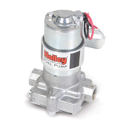 Holley Fuel Pump, Electric, 140 GPH, Gasoline, Carbureted, Universal, Aluminum, Silver, Each