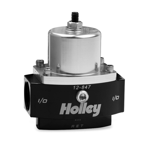 Holley Fuel Pressure Regulator, Inline, 4.5-9 psi Pressure Range, -10 AN O-ring Female Threads Inlet/Outlet, Each