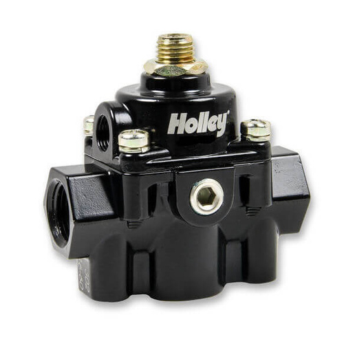 Holley Fuel Pressure Regulators, Carburetor Bypass Style, Return, 4.5-9 psi, Black, One 3/8 in. NPT Female Inlet, One 3/8 in. NPT Female Outlet, Each