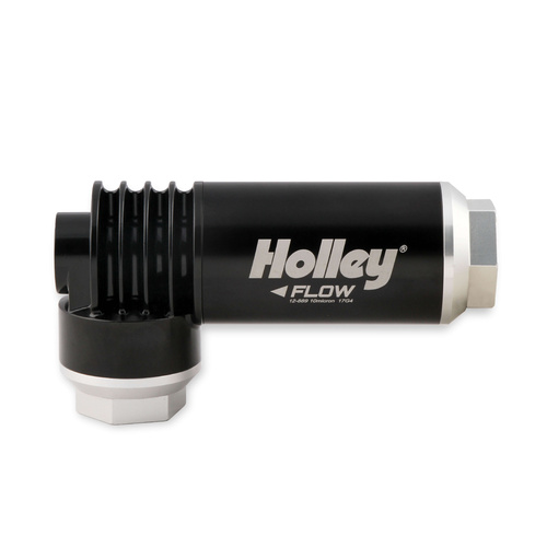 Holley EFI Fuel Filter, Diecast Aluminium, Pressure Regulator, Inline, Return, 59.5 psi, 10 Micron, Fuel Injection, 175 GPH, -8 AN Ports, Each