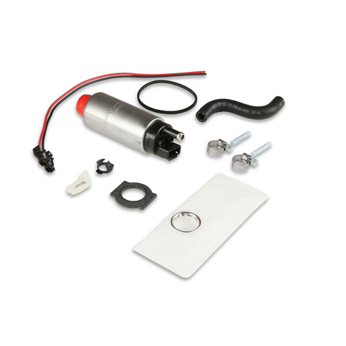 Holley Fuel Pump, In-Tank, Electric, 67 GPH, Gasoline, Forced Induction, EFI, 1985-1997 Mustang Except Cobra, Steel, Silver, Each