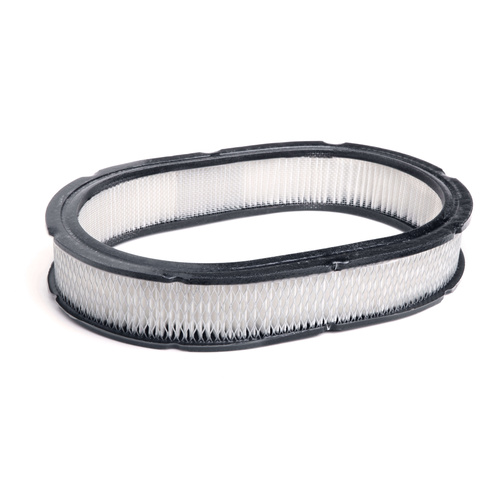 Holley Air Filter Element, Oval, White, Paper, 2.0 in. Height, 11.375 in. Length, 7.875 in. Width, Each