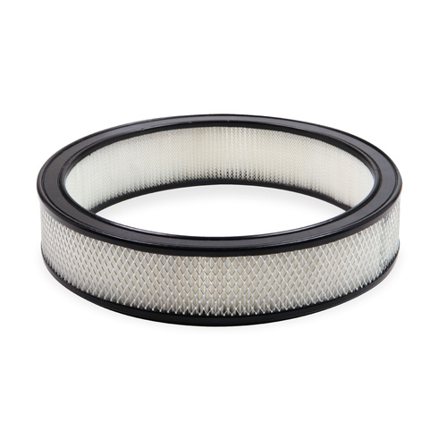 Holley Air Filter Element, Round, Paper, White, 14 in. Diameter, 3 in. Tall, Each
