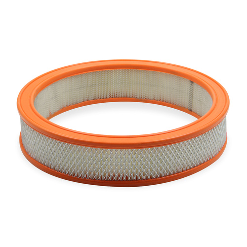 Holley Air Filter Element, Round, Paper, White, 14 in. Diameter, 3 in. Tall, Each