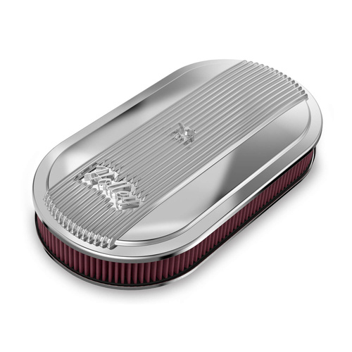 Holley Air Cleaner, 2-1/2 inch Height, Red Washable, Polished, Cast Aluminum, Each