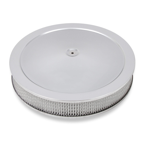 Holley Air Cleaner, 16 in. Dia., 3 in. Height, White Paper, Chrome, Stamped Steel, Each