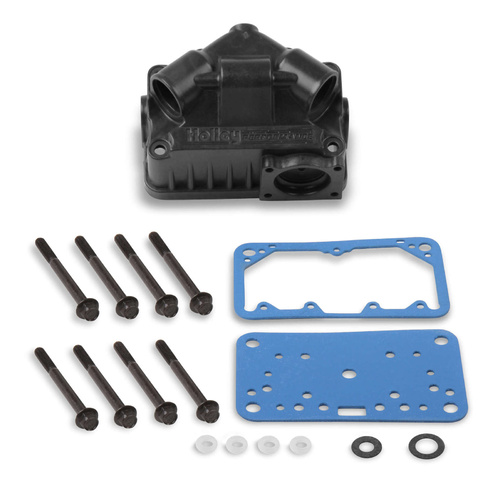 Holley Fuel Bowl, Secondary, Center Hung, Black Anodised, 4150, 4160, Gaskets Included, Each