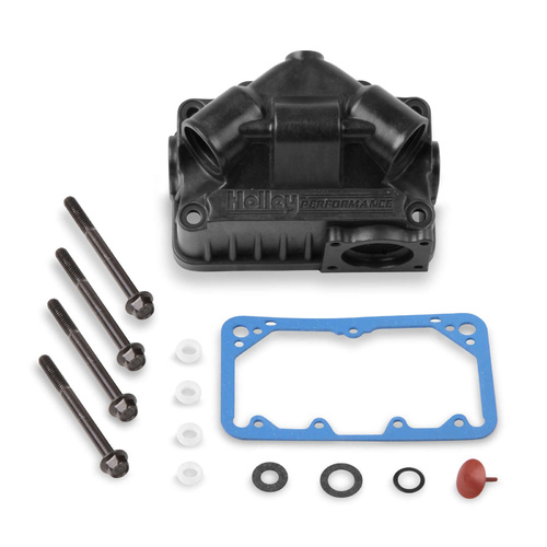 Holley Fuel Bowl, Secondary, Center Hung, Black Anodised, 4150, Gaskets Included, Each