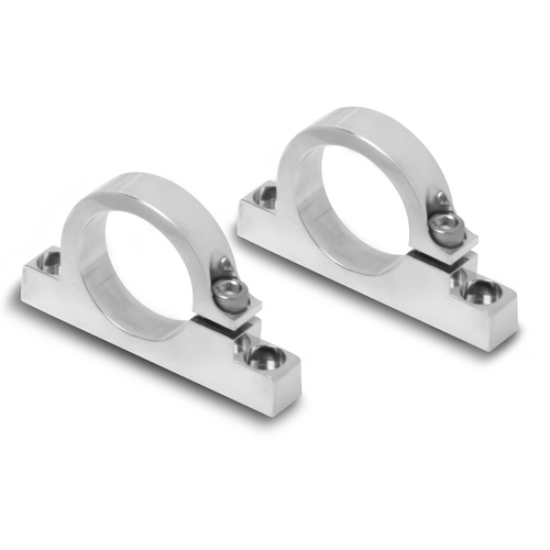 Holley Fuel Filter Brackets, Polished Mounting Bracket for 100GPH filters, 1.50 in Dia., Pair