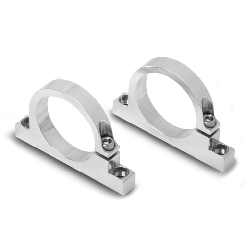 Holley Fuel Filter Brackets, Aluminium, Polished, Pair